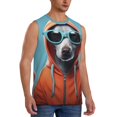 thumbnail image 2 of Uemuo Cool Dog In Hoodie Pattern Men's Sleeveless T-Shirt,Muscle Athletic Tank Top, Moisture-wicking Quick-dry Breathable Classic Tee Top for Gym Run Outdoor Sports-Large, 2 of 8