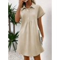 thumbnail image 4 of Vestido Acelit Primavera-Verano con cuello de solapa para mujer, beige, XS, 4 of 4