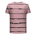 thumbnail image 5 of Leesechin Mens Fitted T Shirts Men Casual Round Neck Stripe Printing Pullover Fitness Sports Shorts Sleeves T Shirt Blouse, 5 of 5