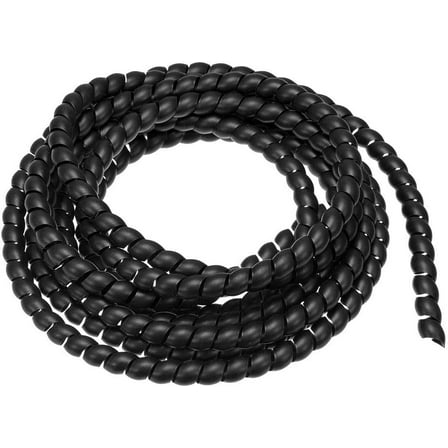 Flexible Spiral Cable Wrap Wire Cord Wraps Management Sleeve 8mm x 10mm Computer Wire Manage Cord 3 Meters Length Black