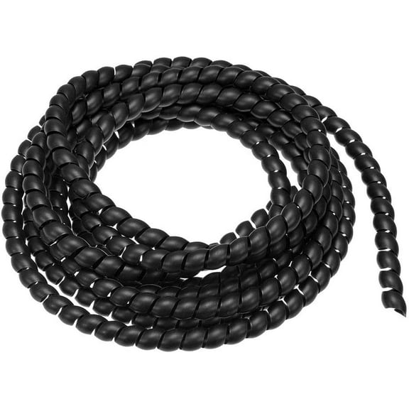 Flexible Spiral Cable Wrap Wire Cord Wraps Management Sleeve 8mm x 10mm Computer Wire Manage Cord 3 Meters Length Black
