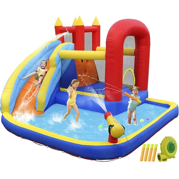 Casa Inflable Infantil JOYLDIAS Multicolor con Tobogán y Piscina para Niños multicolor