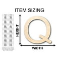 thumbnail image 2 of Unfinished Wood Arial Letter Q Shape - Craft - up to 46" DIY 42" / 3/4", 2 of 3