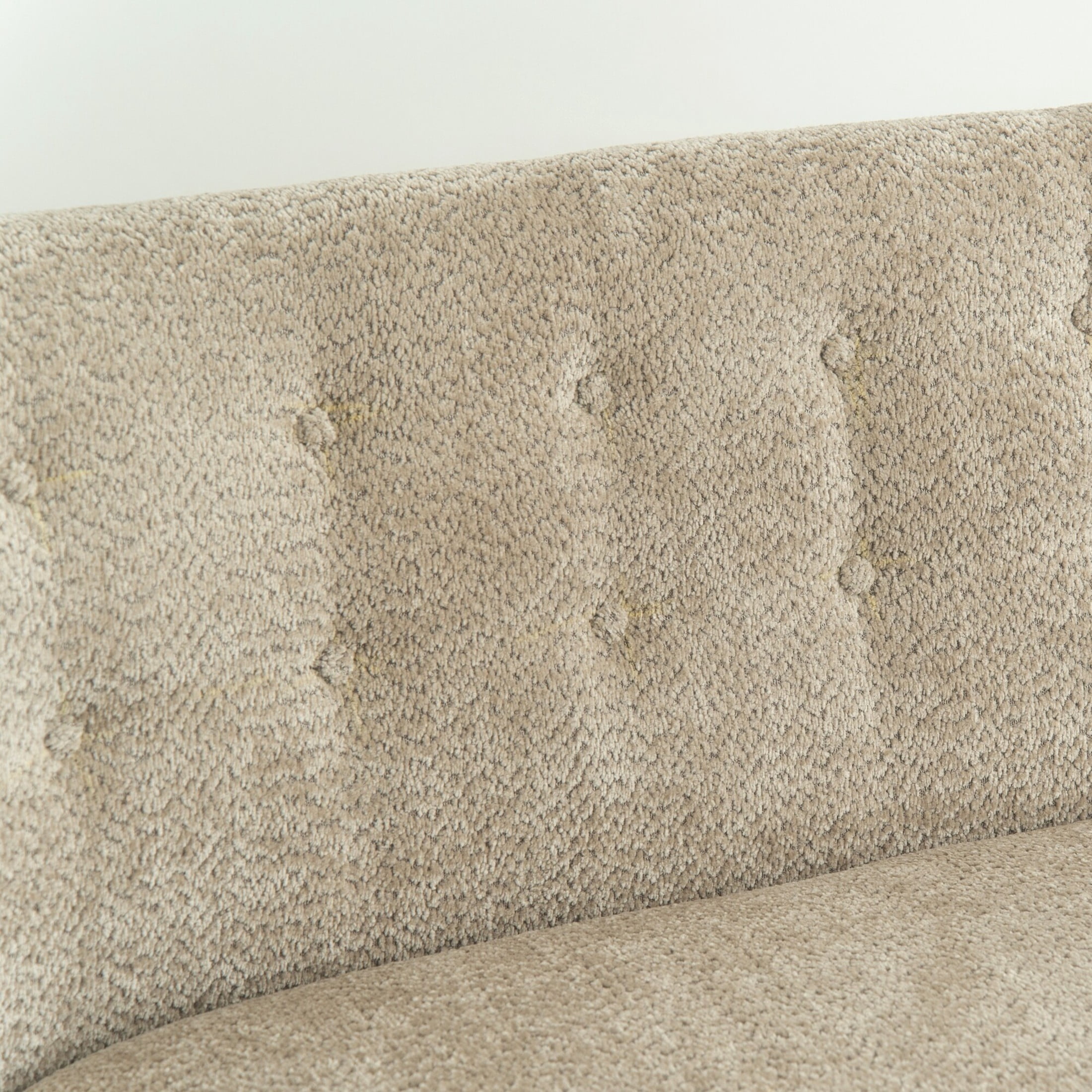 Noble House Avichai 58" Nordic Style Loveseat, Chenille Accent Sofa with Curved Tufted Backrest for Living Room, Beige