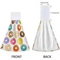 thumbnail image 4 of SKYSONIC 2 PCS 12"x17" Hand Towels for Kitchen Birthday Sweets Donut Dessert Bathroom Hand Towels Kitchen Towels with Hanging Loop, Doughnut Chocolate Hanging Tie Towels, 4 of 6