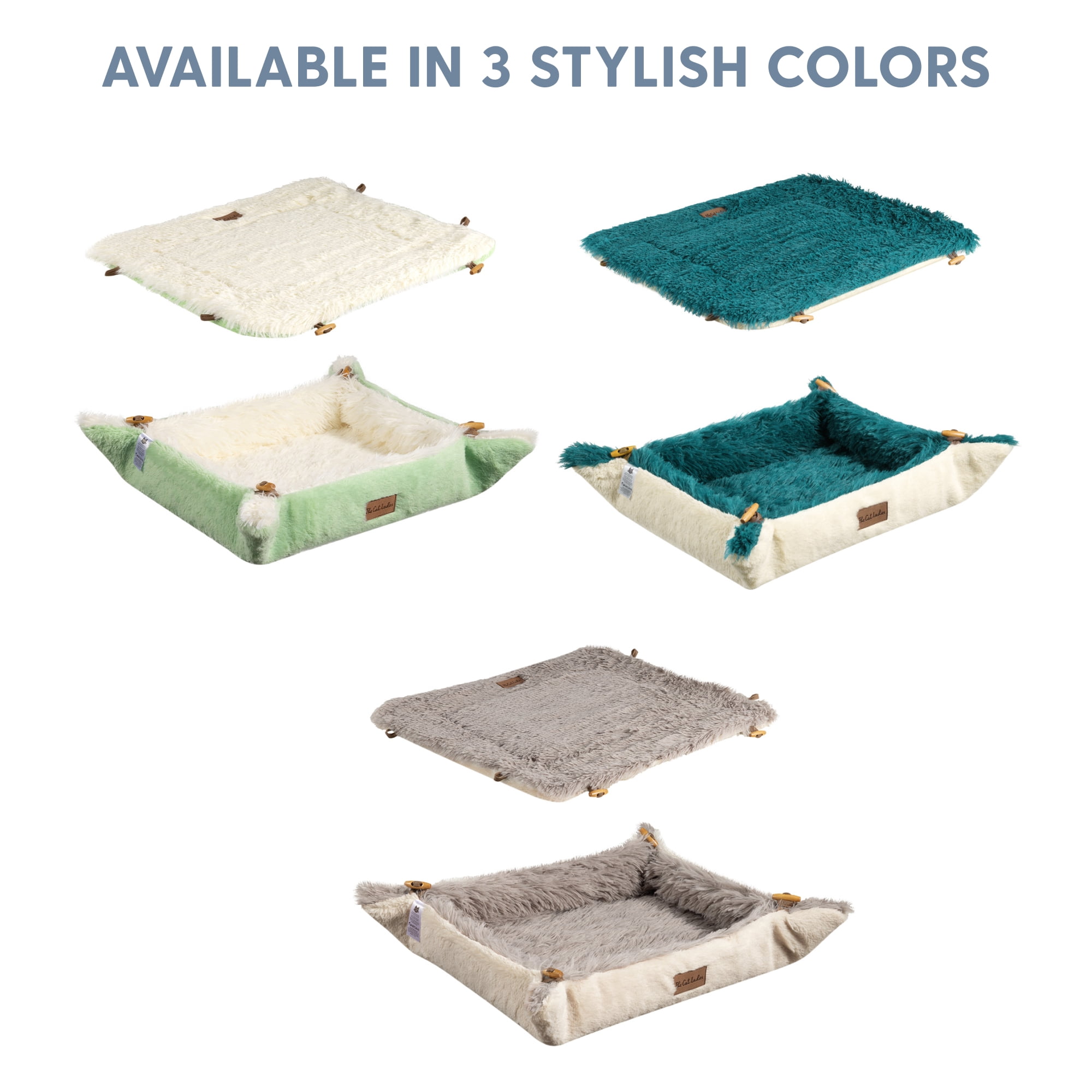 The Cat Ladies Self-Warming Heated Cat Bed Mat, Reversible Comfortable Design - Light Green