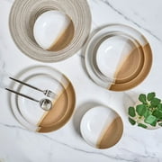 Sango Phoebe 12-Piece Caramel Round Dinnerware Set, Stoneware, Service for 4