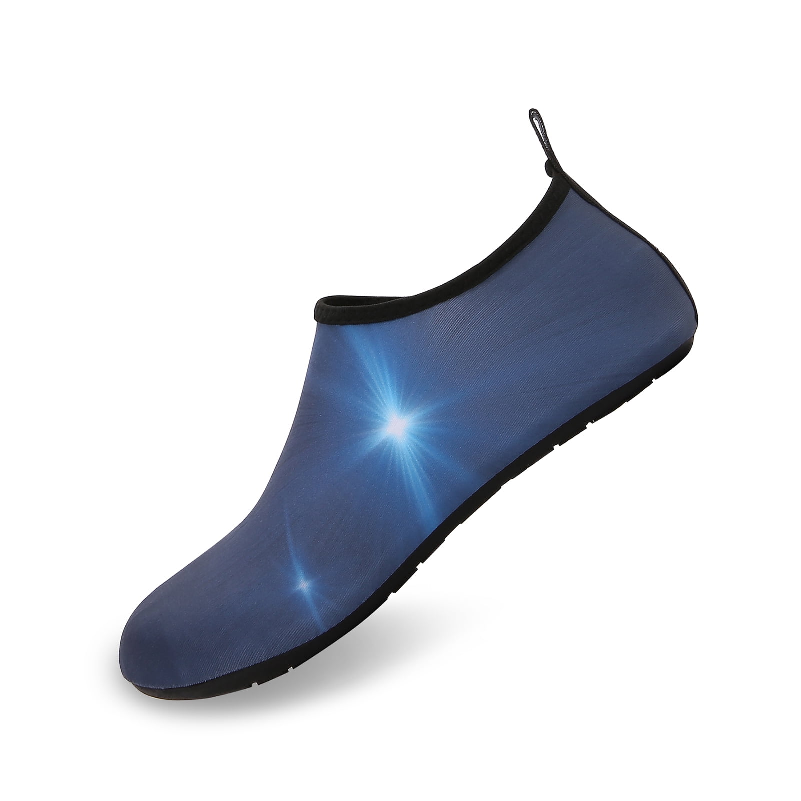 Men and Women a Slip On Barefoot Quick-Dry Beach Aqua Yoga Water Shoes (Light Shine/Navy, 7.5-8.5 Women/6.5-7.5 Men)