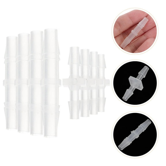 MLINS 8pcs White Plastic Hose Barb Fitting Repair Kit for Connecting Water Hoses Easy Install