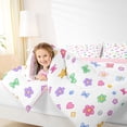 thumbnail image 3 of spefrowx Colorful Bow Floral Queen Bedding for Kids, Love Heart Star Dots Bedding Comforter Set Queen, Pink Reversible, 7pcs, 3 of 6
