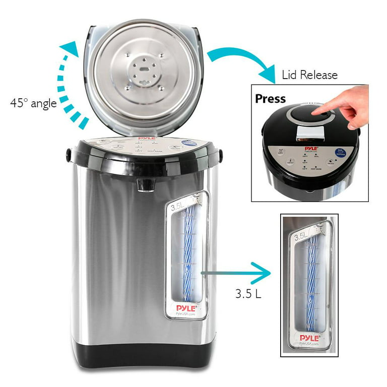 NutriChef Digital Water Boiler and Warmer - 3L/3.17 Qt Stainless Electric  Hot Water Dispenser w/ LCD Display, Rotating Base, Keep Warm, Auto Shut  Off