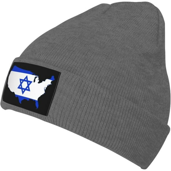 Fgsivsw Israel American USA-Flag Men/Women Beanie Winter Hat Warm Skull Knit Hats Soft Stretch