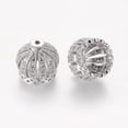 thumbnail image 2 of Brass Cubic Zirconia Beads Platinum 13x14mm Hole: 1.5mm 9mm Inner Diameter DIY, 2 of 2