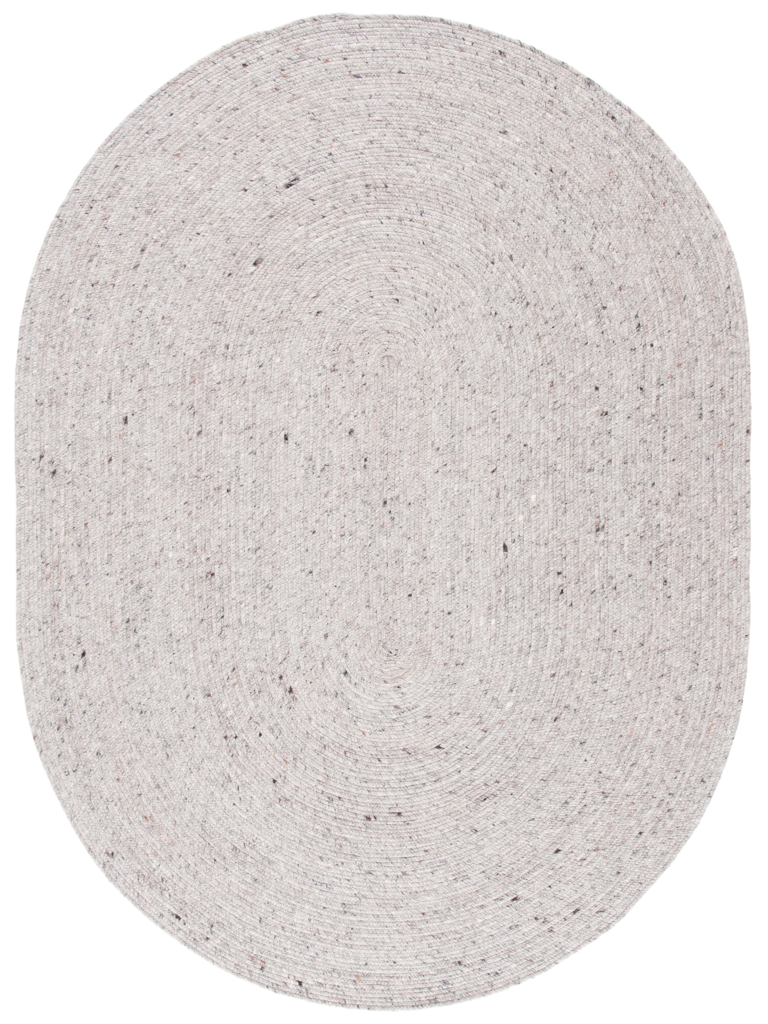SAFAVIEH Braided Ronan Solid Reversible Area Rug, Light Gray, 4' x 6' Oval