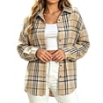 thumbnail image 2 of Aboser Flannel Shirts for Women Button Down Fall Shirt Dressy Casual Long Sleeve Blouses Retro Buffalo Plaid Shirts Lightweight Soft Collared Blouse Tops, 2 of 6