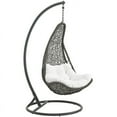 thumbnail image 1 of Modway Abate Steel and Rattan Outdoor Patio Swing Chair in Gray/White, 1 of 6