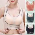 thumbnail image 2 of Grandest Birch 2PCS Women Sport Bra Adjustable Front Closure Seamless Wireless Good Breathability 3D Cup Shockproof Push-up Sport Yoga Exercise Bra Beige XXL, 2 of 7