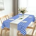 thumbnail image 4 of 2 Packs Blue Gingham Picnic Tablecloths 54 * 108 Inch Deep Blue and White Checkered Tablecloths Disposable Blue Checke Tablecloths Rectangular Table Plastic Tablecloths for Party Tablecloths, 4 of 6
