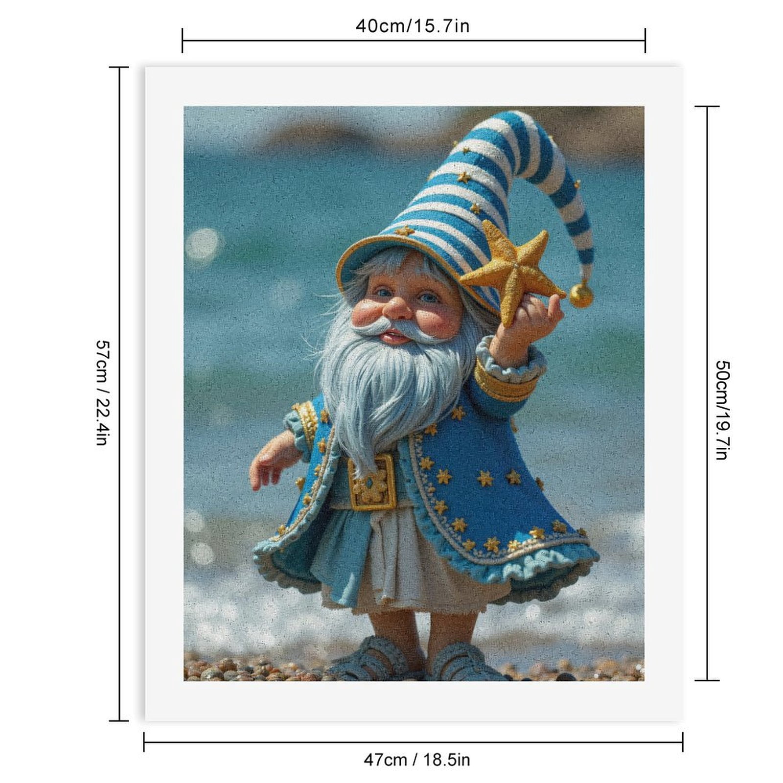 Paint by Numbers Kit for Adults, Ocean Wizard Starfish Beach Scene Paint by Numbers, Easy Paint by Numbers Kit for Adults Beginner, DIY Adult Paint by Number Kits on Canvas, Home Decor