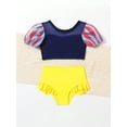 thumbnail image 3 of Baby Girls' Round Neck Striped Short Puff Sleeve Princess Swimsuit, 3 of 4