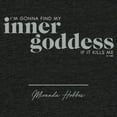 thumbnail image 2 of Junior's Sex and the City Miranda Find Inner Goddess Festival Muscle Graphic Tee Charcoal Small, 2 of 4
