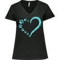 thumbnail image 3 of Inktastic Paw Print Heart Women's Plus Size V-Neck T-Shirt, 3 of 5