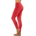 thumbnail image 2 of Stamzod Women's Workout Leggings Solid Color Stretch Tummy Control Leggings Casual Slim Fit Yoga Pants for Running Gym Workout Red D XXL, 2 of 7