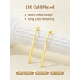 thumbnail image 5 of FindChic Stainless Steel Earrings for Women 14K Gold Plated Bar Drop Earring Thin Flat Geometric Dangle Earrings Christmas Birthday Jewelry Gifts for Girlfriend/Mom, with Gift Box, 5 of 8