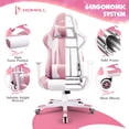 thumbnail image 6 of Homall Gaming Chair office Chair with Headrest & Lumbar Support, Pink, 6 of 7