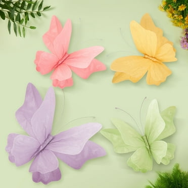 Easy Joy 4pcs Spring Butterfly Party Decorations 3D Colorful Hanging Paper Butterfly Decor for Wedding Birthday Baby Shower Tea Party Decoration