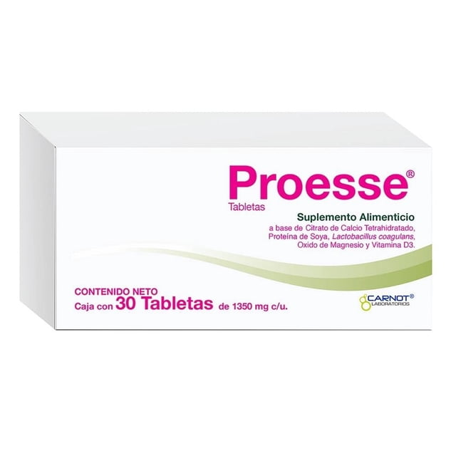 Suplemento alimenticio Proesse Citrato de Calcio 30 tabletas 1350 mg c/u