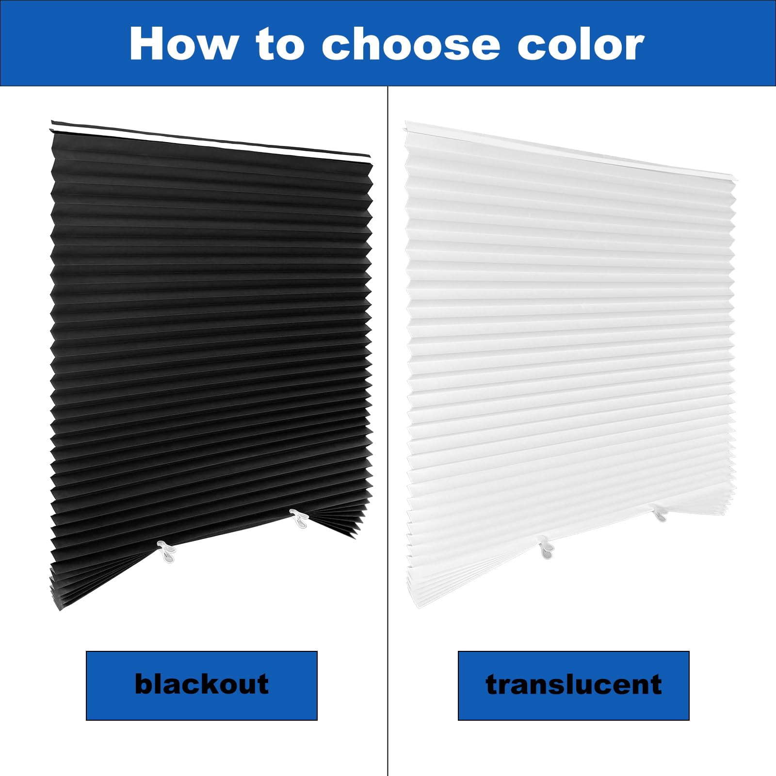 Blackout Paper Window Blinds 36" X 72" - 6 Pack Temporary Cordless Stick On Self-adhesive No Drill Shades  Darkening Pleated Cover For Bedroom Kitchen Patio Door (black 100% Material)