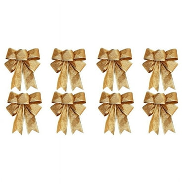 20PCS Christmas Tree Decoration Bows Ribbon Gold 25 x 21cm Xmas Ornaments