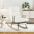 thumbnail image 4 of Costway 1 PCS Nursery Rocking Chair with 5-level Adjustable Backrest & Retractable Footrest, 4 of 10
