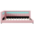 thumbnail image 6 of MODERNLUXE Upholstery Twin XL Size Daybed with USB Ports and LED Light, Pink, 6 of 13