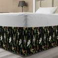 thumbnail image 1 of Flower Bed Skirt, Exotic Nature Composition Botanical Elements Fern Leaves and Flowers Vivid Colors, Elastic Bedskirt Dust Ruffle Wrap Around for Bedding Decor, 4 Sizes, Multicolor, by Ambesonne, 1 of 2