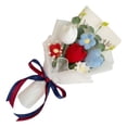 thumbnail image 2 of YardChic Independence Day Artificial Handheld Bouquet, Red White and Blue Artificial Tulip Flowers, Independence Day Knitted Flower Bouquet for 4th of July 250th Anniversary Decor, 2 of 4