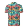 thumbnail image 4 of Rocae Hawaii Palms for Men's Short Sleeve Polo Shirt, Quick Drying Performance Moisture Wicking Sports Men's Golf Shirt 3X-Large, 4 of 9