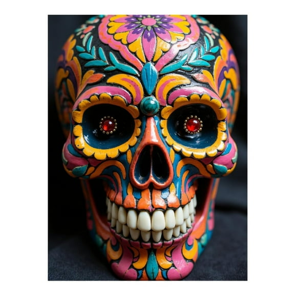 Diamond Art Kit for Adults, Colorful Floral Skull Art Decor Diamond Painting for Adults Beginners, 5D DIY Diamond Art Painting Kits, Colorful Diamond Painting Craft for Home Decor 12x16