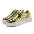 thumbnail image 5 of FUJEAK Women's Platform Sneaker Low Top Casual Shoes Lightweight Fashion Sneakers Golden, 5 of 10