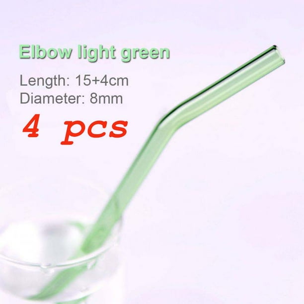 [Big Clear!]Reusable Glass Straws Set, Multiple Colored Borosilicate Glass Healthy Eco Friendly