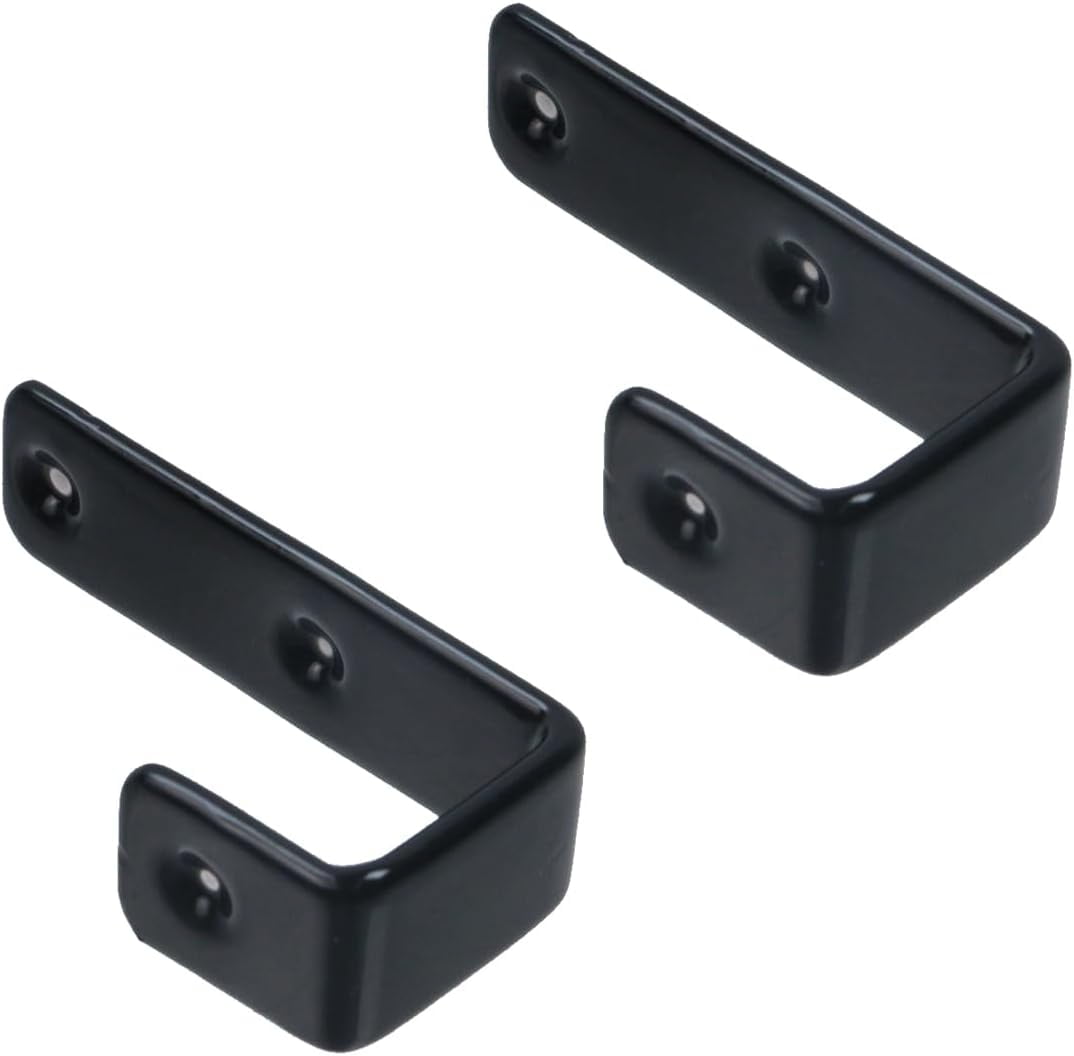 JJEAN-8Pcs Heavy Duty Utility Hooks Black 1 Inch Bunk Bed Ladder Hook Stainless Steel J Hooks for Bed Decor, Garage Storage, Cable Tool Organization - 1 Inch Black