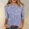 thumbnail image 3 of Tiqkatyck Womens Tops on Sale, Women's Fashion 3/4 Sleeve Glitter Party Tops Dance Classic-Fit Casual T Shirt Sparkly Tops for Women Sequin Tops for Women Blue XXXL, 3 of 5