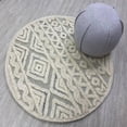 thumbnail image 2 of 6â€™ Round Cream Modern Geometric Area Rug, 2 of 8