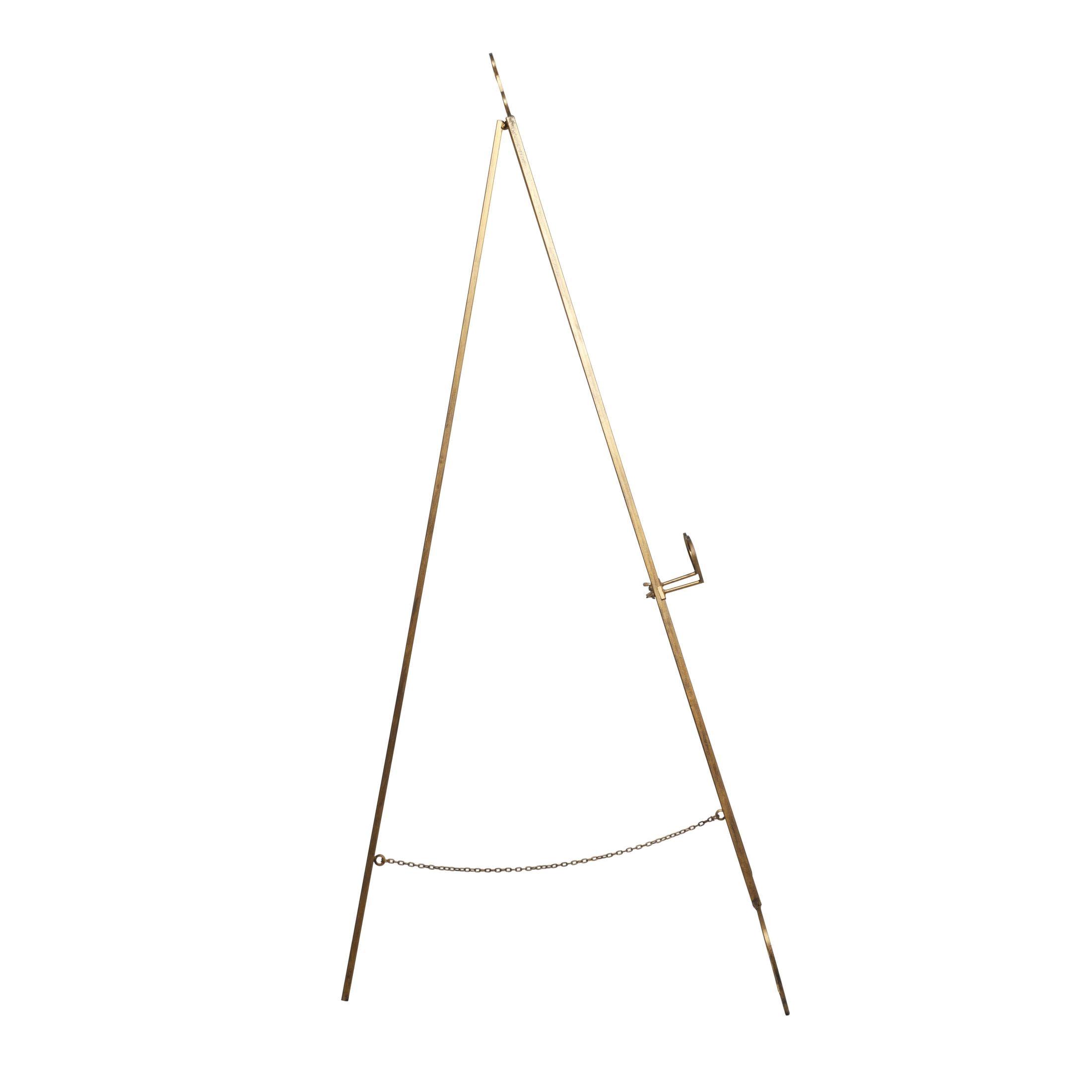 DecMode 25" x 70" Gold Metal Tall Adjustable Floor 3 Tier Scroll Easel, 1-Piece
