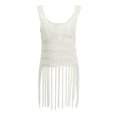 thumbnail image 2 of Bikini con Borlas de Ganchillo para Mujer, Traje de Baño, Camiseta Sin Mangas con Hueco Bohemio - Blanco, Único Sunnimix cubierta de bikini, 2 of 8