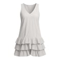 thumbnail image 4 of XiYing Robes Décontractées pour Femmes, Robe Maxi d'Été Sans Manches à Col en V pour Femmes - Coupe Ample Décontractée pour la Plage et les Vacances, Design Uni, Taille Unique (Lot de 1), 4 of 7