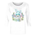 thumbnail image 5 of Xixinqiwan Easter Day Womens Tops,Womens Tops Trend Three Quarter Sleeve Printed Cartoon Easter Bunny Tshirt Top Easter Dress for Women, 5 of 5