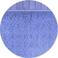 thumbnail image 1 of Ahgly Company Machine Washable Indoor Round Transitional Denim Blue Area Rugs, 3' Round, 1 of 7