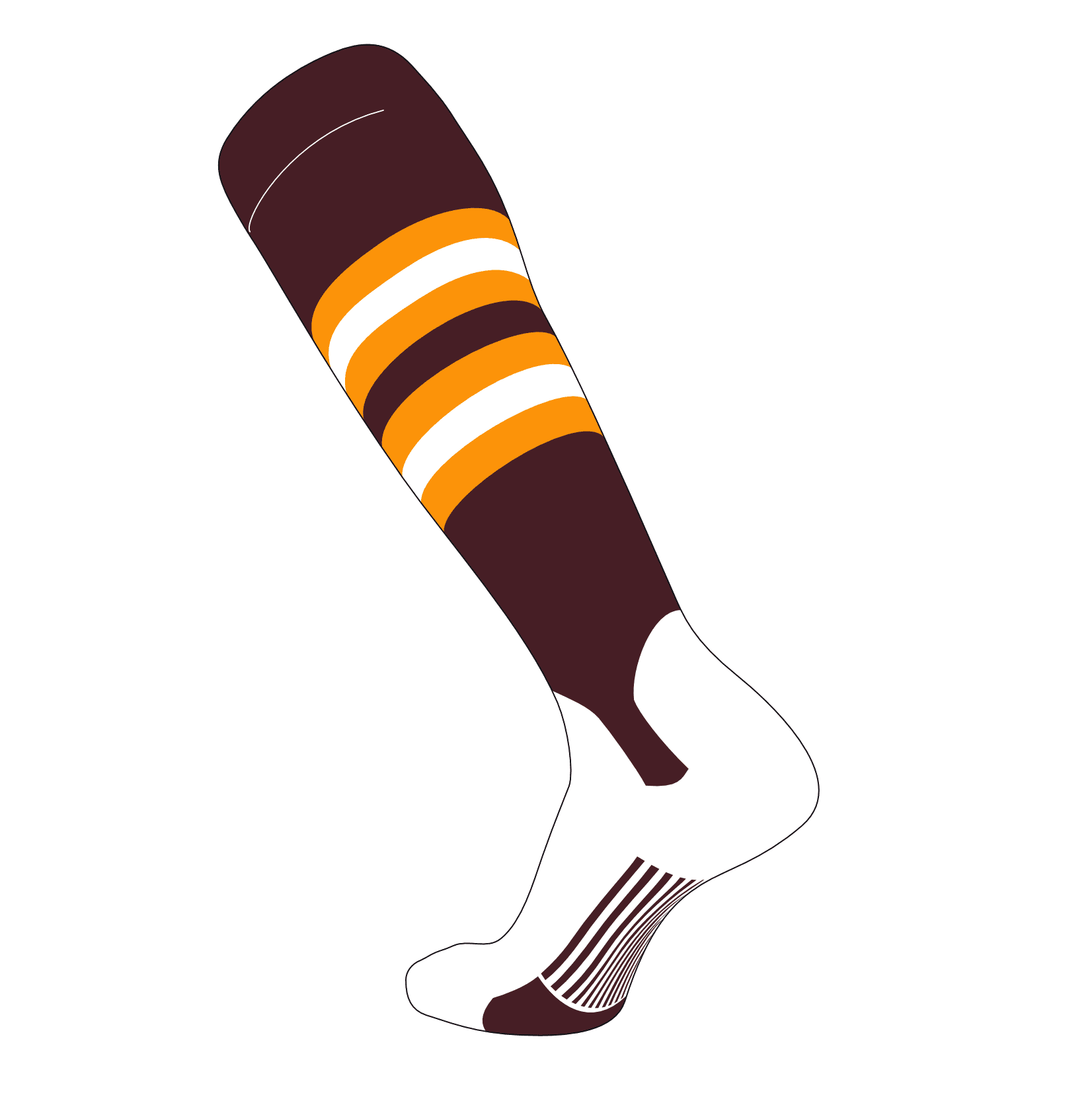 TCK Elite Baseball Knee High Stirrup Socks (I, 5in) Maroon, Dk Gold